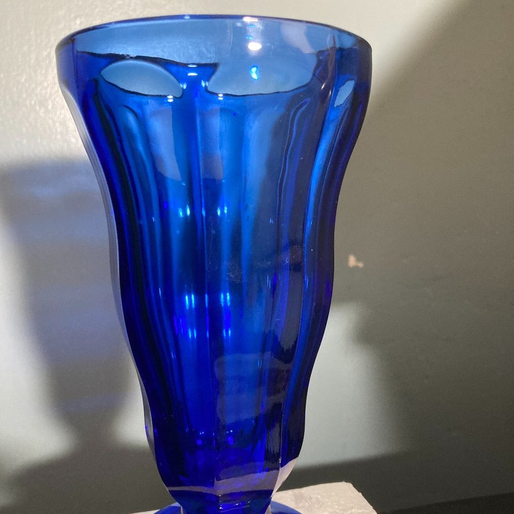 Cobalt Blue Eight-Sided Vase